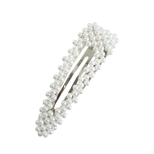 Minimalist Metal  White  Hairgrip Handmade Braided Hairpin Pearl Hair Clip 